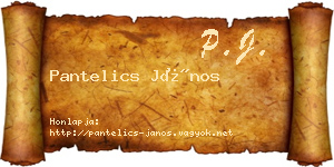Pantelics János névjegykártya